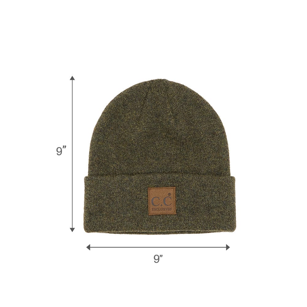 C.C Apparel C.C Unisex Eco Classic Cuff Skull Cap Winter Knit Beanie & Touchscreen Glove Set