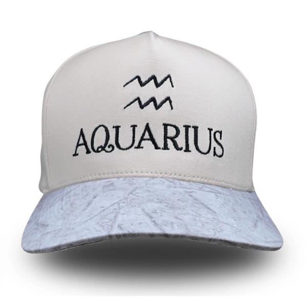C.C Apparel Aquarius C.C Unisex Embroidered Zodiac Sign Astrology Symbol Cap Premium Streetwear Style Snapback Trucker Hat