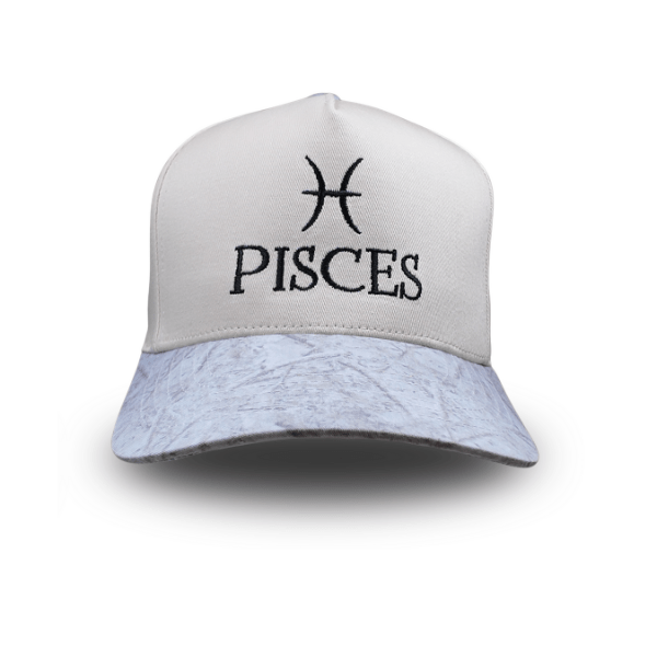 C.C Apparel Pisces C.C Unisex Embroidered Zodiac Sign Astrology Symbol Cap Premium Streetwear Style Snapback Trucker Hat