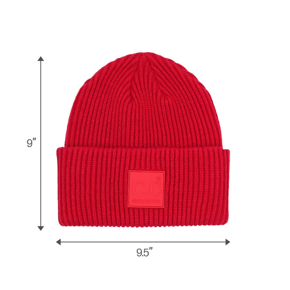C.C Apparel C.C Unisex Winter Thick Knit Plain Cuff Skull Cap Beanie Hat