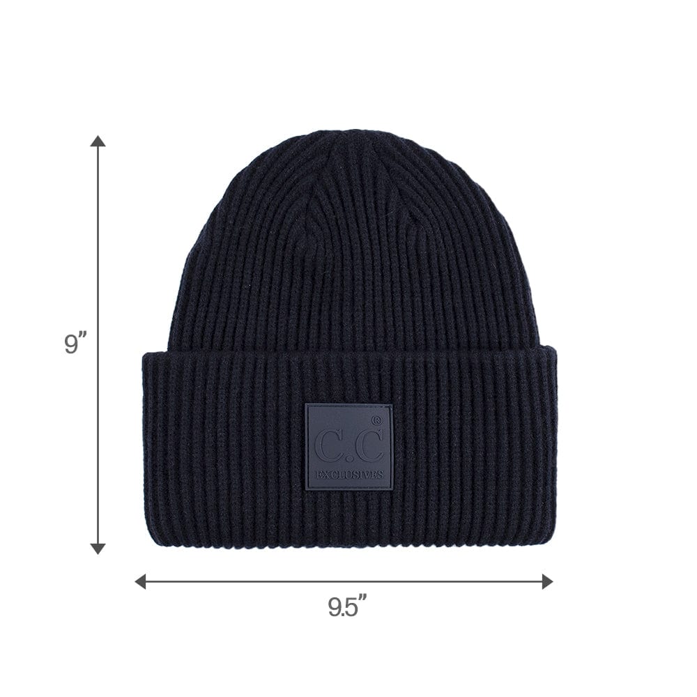 C.C Apparel C.C Unisex Winter Thick Knit Plain Cuff Skull Cap Beanie Hat