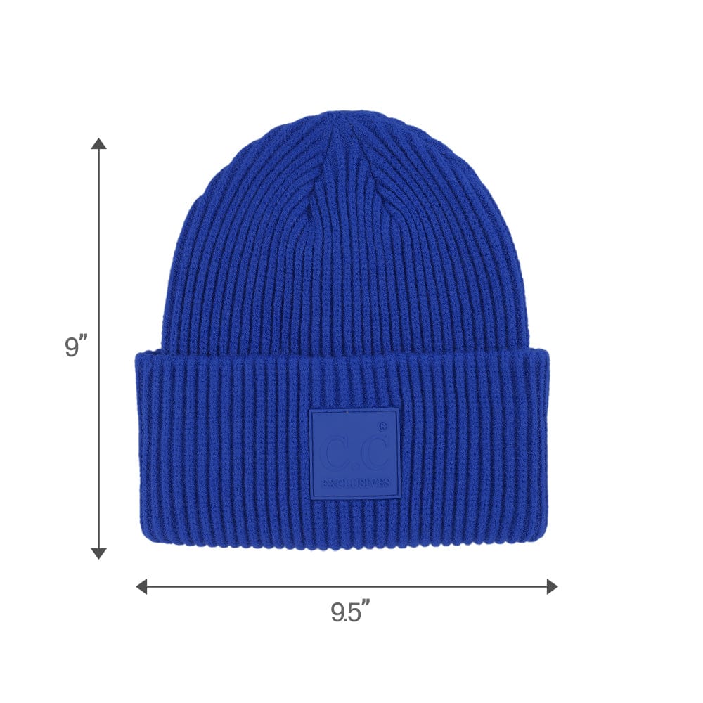 C.C Apparel C.C Unisex Winter Thick Knit Plain Cuff Skull Cap Beanie Hat