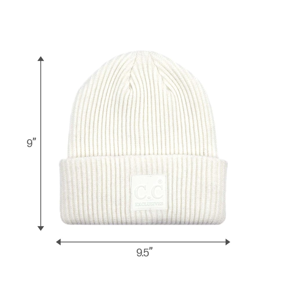 C.C Apparel C.C Unisex Winter Thick Knit Plain Cuff Skull Cap Beanie Hat