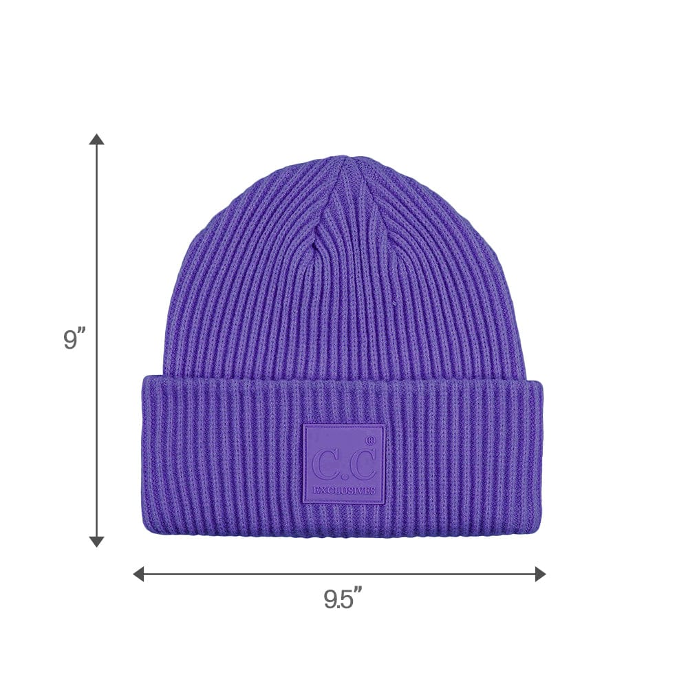 C.C Apparel C.C Unisex Winter Thick Knit Plain Cuff Skull Cap Beanie Hat