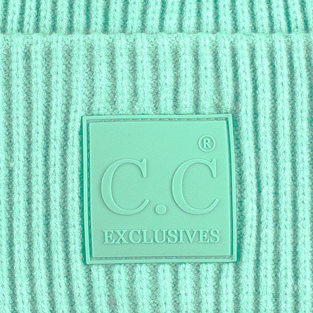 C.C Apparel C.C Unisex Winter Thick Knit Plain Cuff Skull Cap Beanie Hat