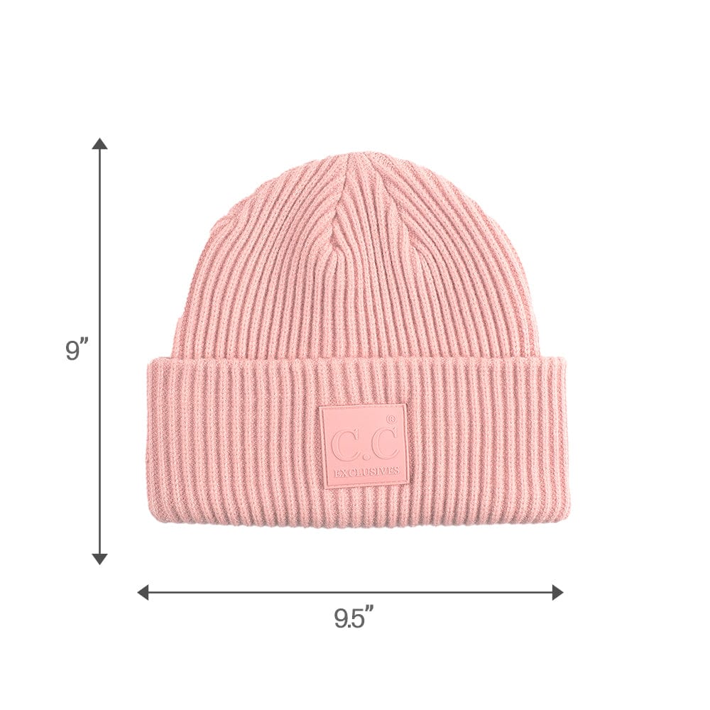 C.C Apparel C.C Unisex Winter Thick Knit Plain Cuff Skull Cap Beanie Hat