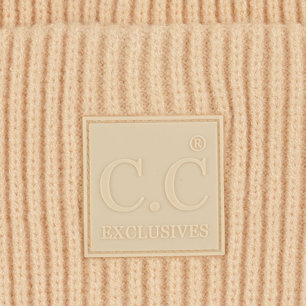 C.C Apparel C.C Unisex Winter Thick Knit Plain Cuff Skull Cap Beanie Hat