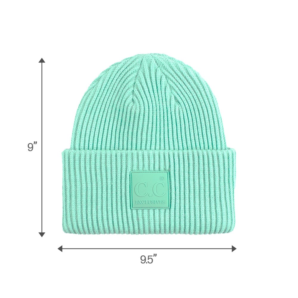 C.C Apparel C.C Unisex Winter Thick Knit Plain Cuff Skull Cap Beanie Hat