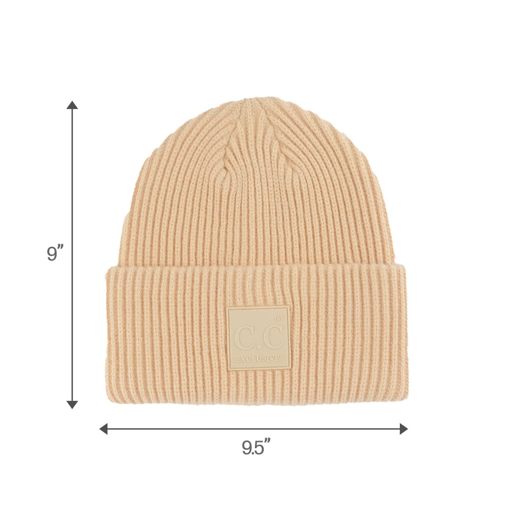 C.C Apparel C.C Unisex Winter Thick Knit Plain Cuff Skull Cap Beanie Hat