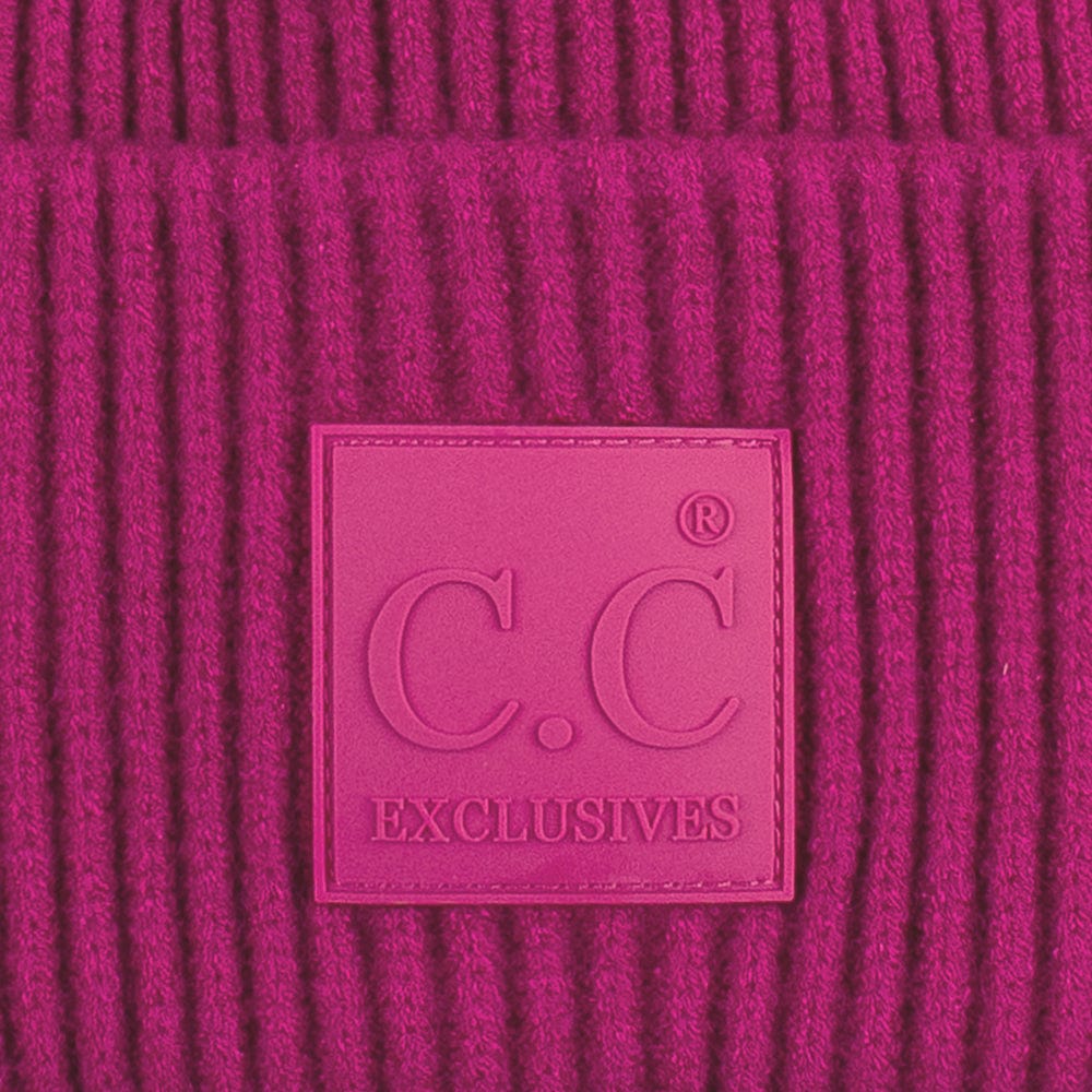 C.C Apparel C.C Unisex Winter Thick Knit Plain Cuff Skull Cap Beanie Hat