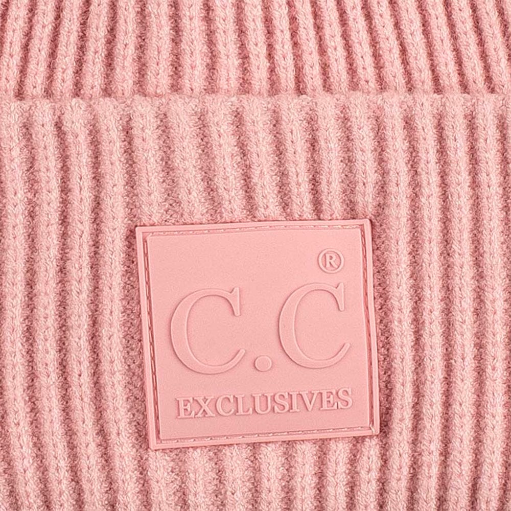 C.C Apparel C.C Unisex Winter Thick Knit Plain Cuff Skull Cap Beanie Hat