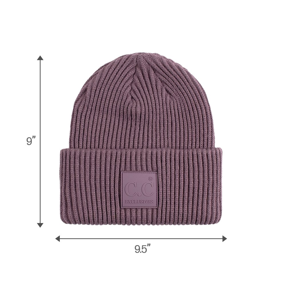 C.C Apparel C.C Unisex Winter Thick Knit Plain Cuff Skull Cap Beanie Hat