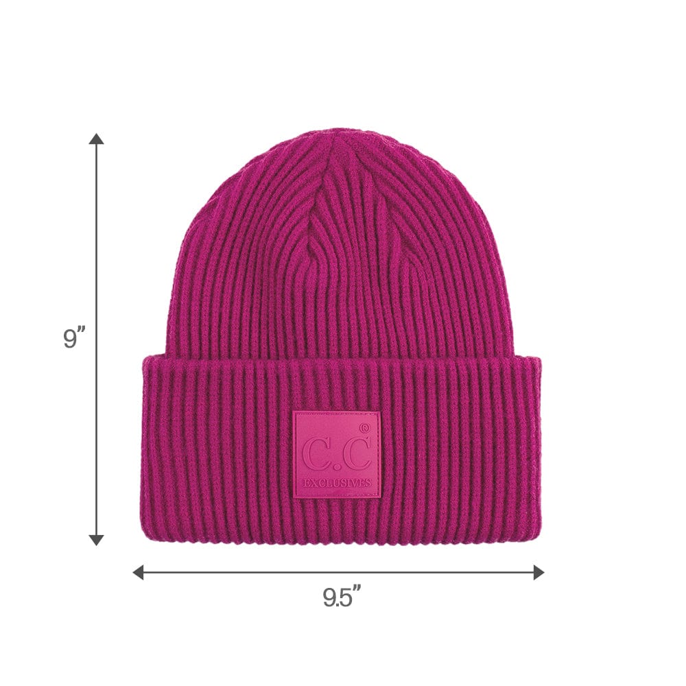 C.C Apparel C.C Unisex Winter Thick Knit Plain Cuff Skull Cap Beanie Hat
