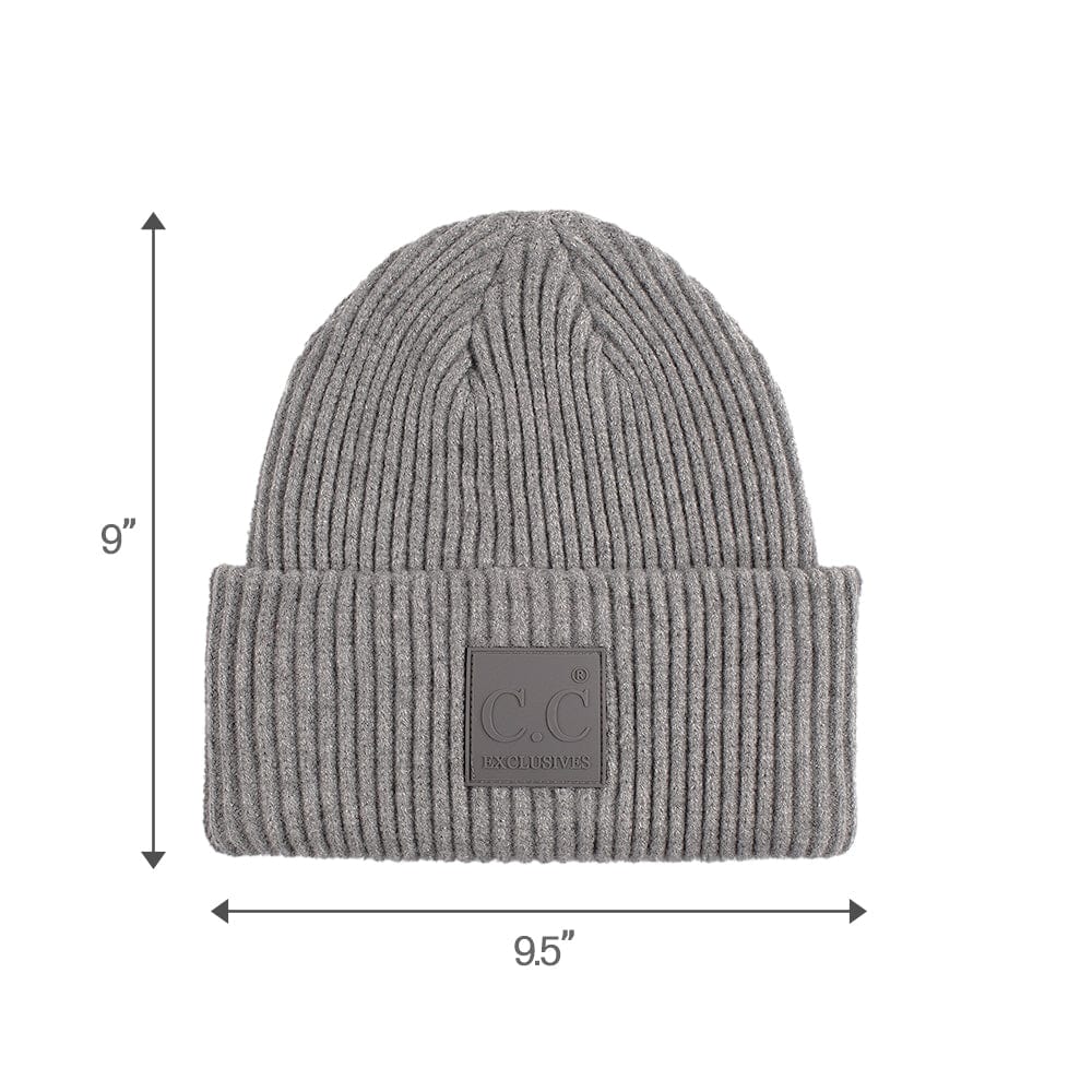 C.C Apparel C.C Unisex Winter Thick Knit Plain Cuff Skull Cap Beanie Hat