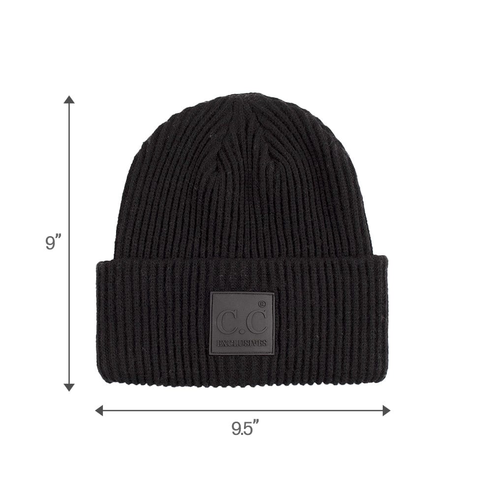 C.C Apparel C.C Unisex Winter Thick Knit Plain Cuff Skull Cap Beanie Hat