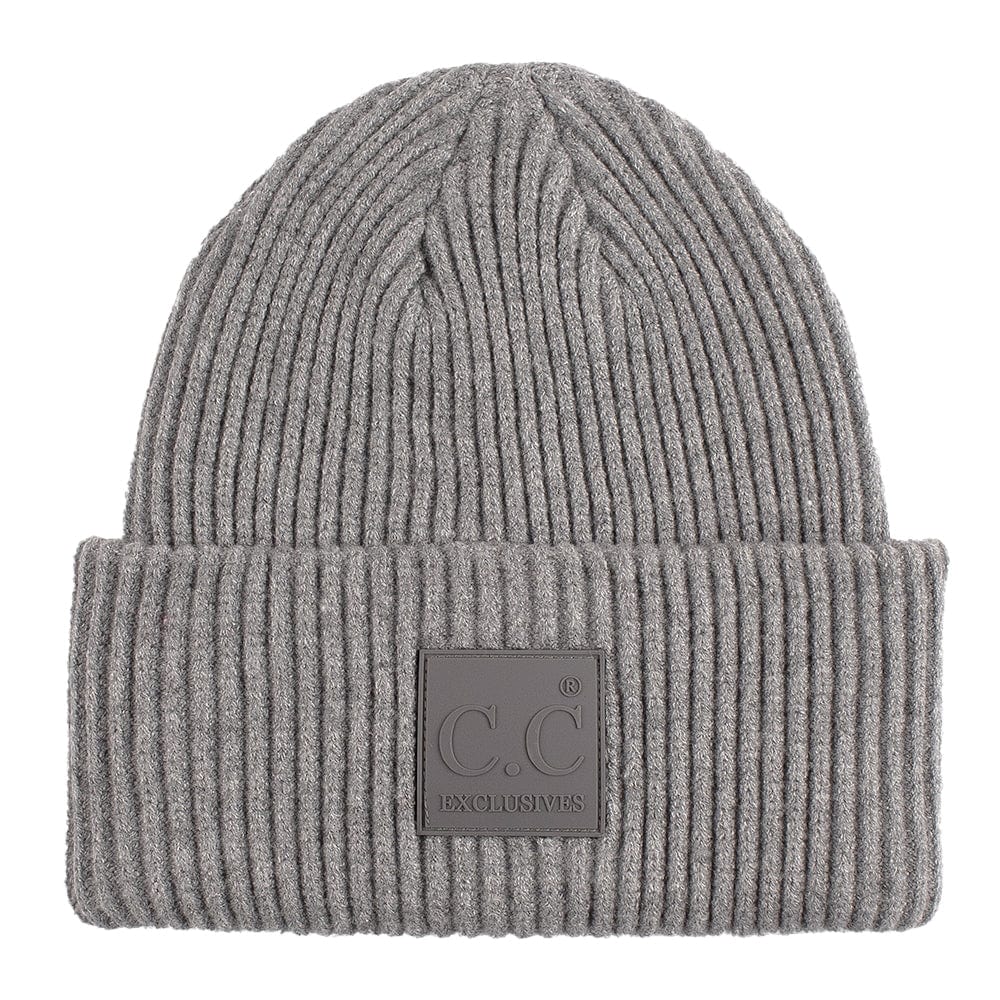 C.C Apparel Light Melange C.C Unisex Winter Thick Knit Plain Cuff Skull Cap Beanie Hat