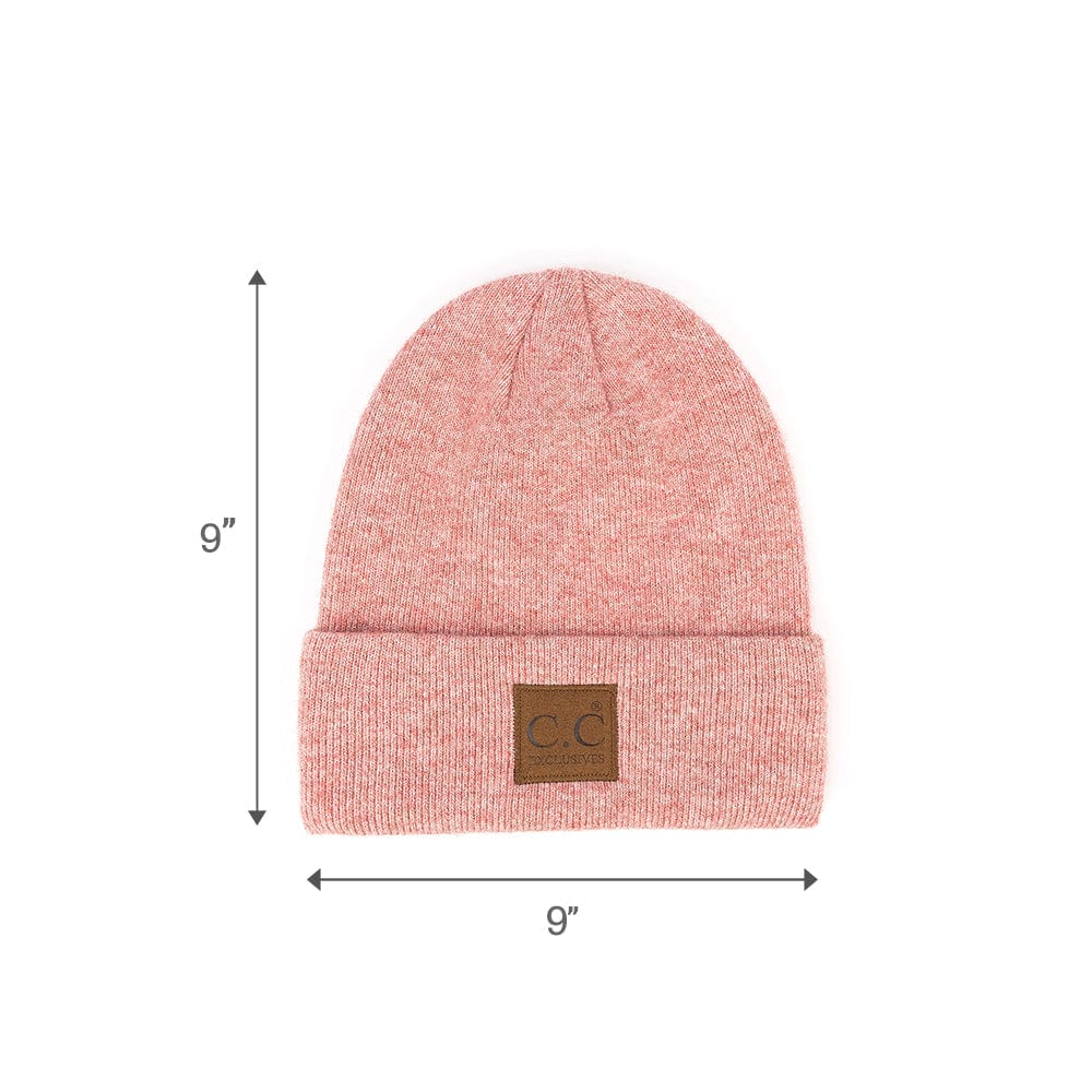 C.C Apparel Heather Bubbleberry Thick Knit Beanie Cuff Cap Beanie - C.C Winter Warm Hat HTM 9021