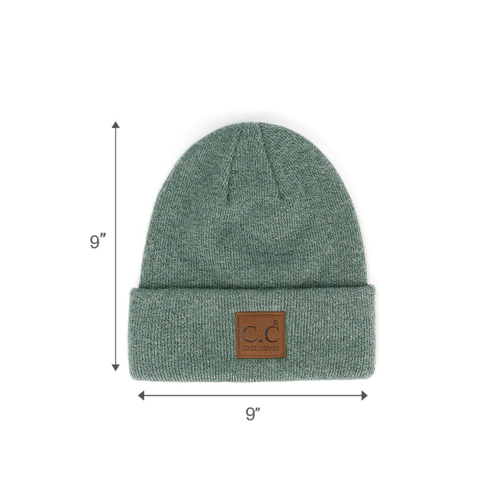 C.C Apparel Heather Forest Thick Knit Beanie Cuff Cap Beanie - C.C Winter Warm Hat HTM 9021