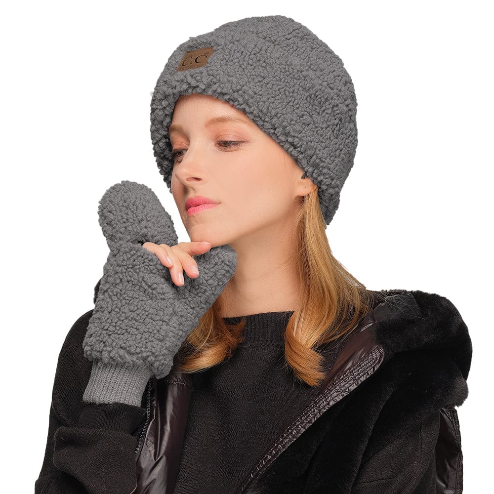 C.C Apparel Thick Slouchy Warm Fleece Lined Cable Knit Beanie - C.C Winter Warm Cuff Cap HAT 008
