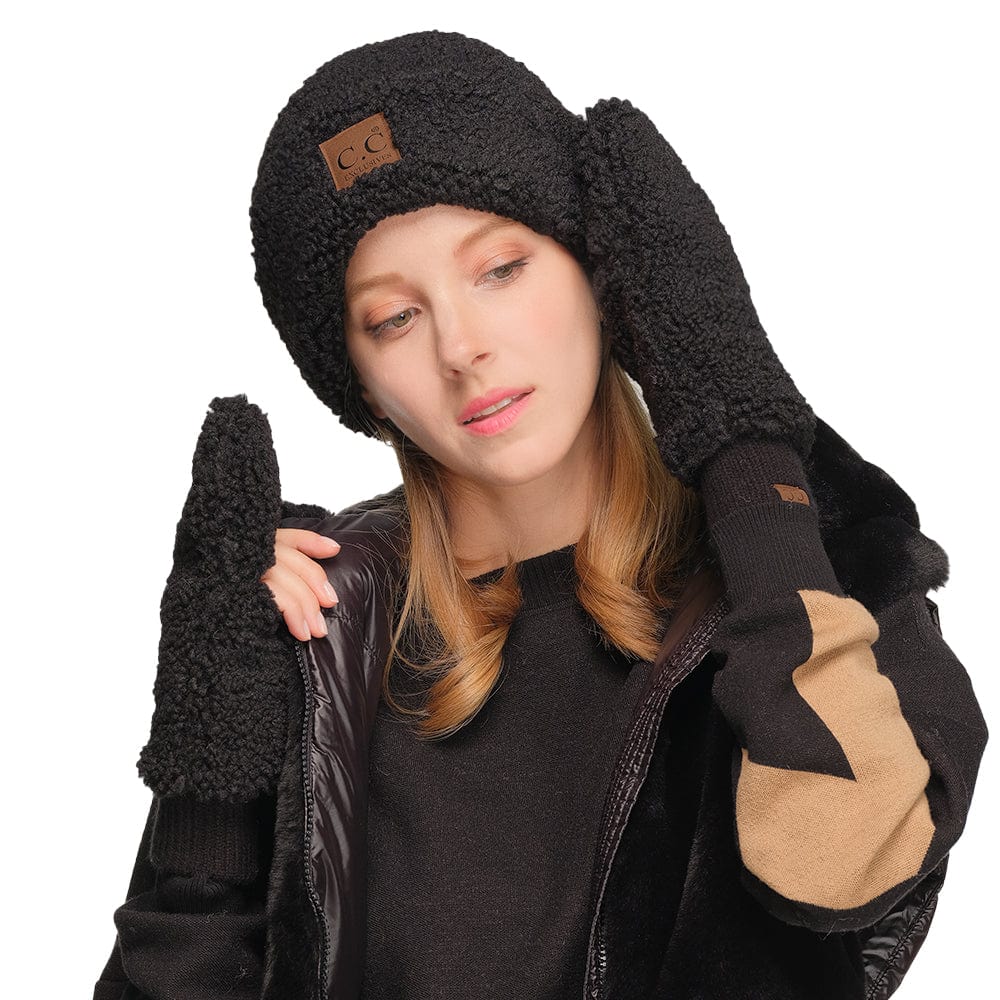 C.C Apparel Thick Slouchy Warm Fleece Lined Cable Knit Beanie - C.C Winter Warm Cuff Cap HAT 008