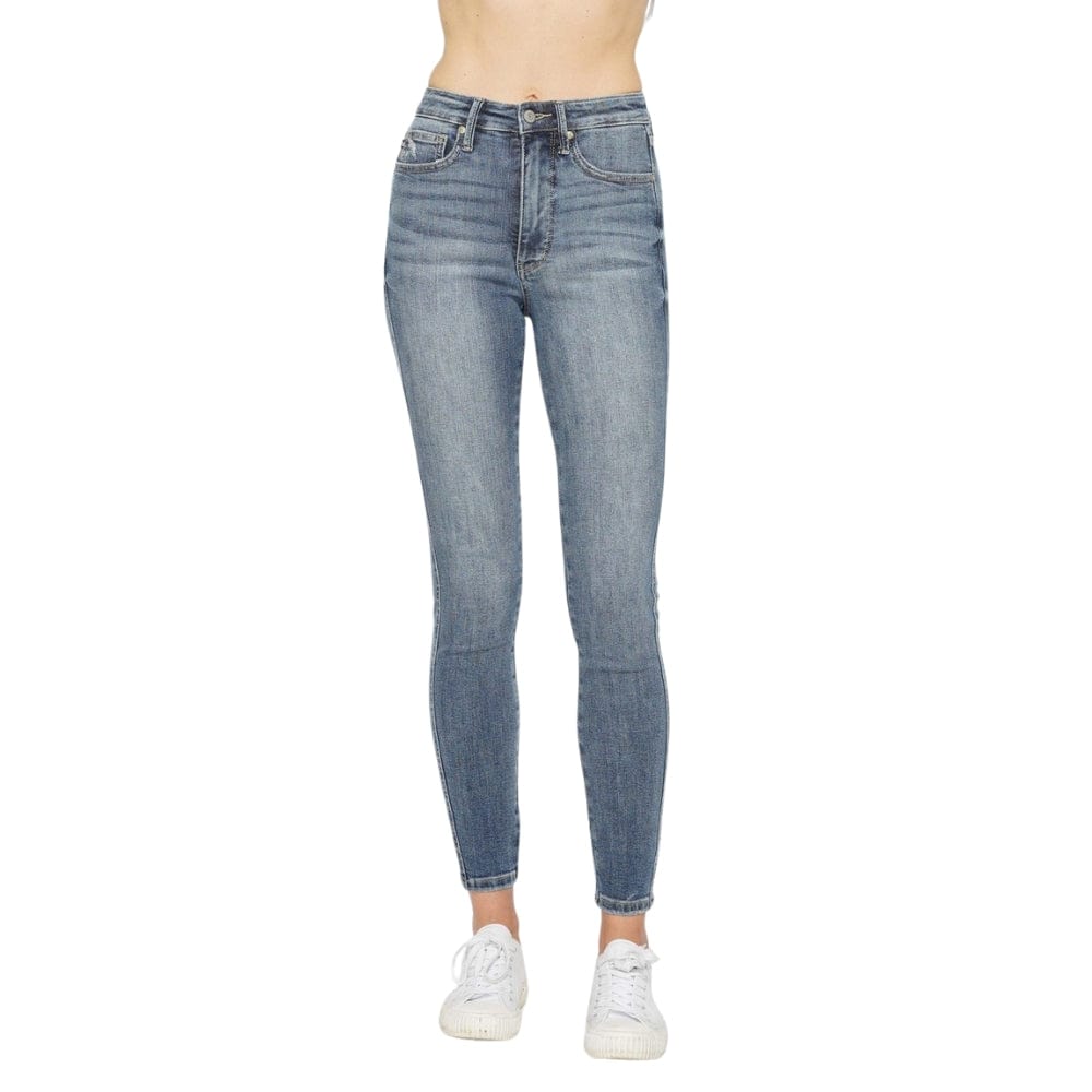 Judy Blue Apparel 0 Judy Blue High Waist Tummy Control Contrast Wash Skinny Jeans - Womenswear, Bottoms, Skinny Fit, Comfortable Design