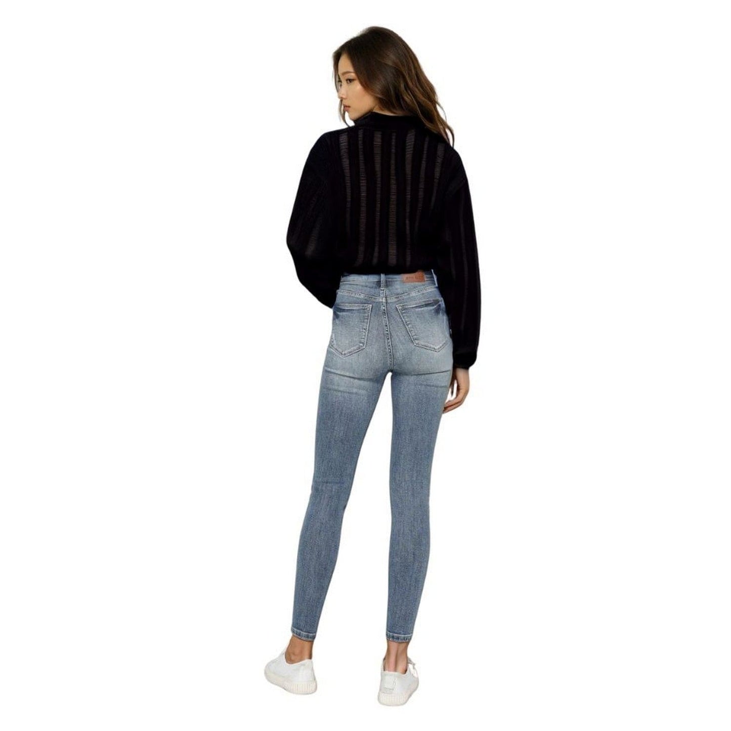 Judy Blue Apparel Judy Blue High Waist Tummy Control Contrast Wash Skinny Jeans - Womenswear, Bottoms, Skinny Fit, Comfortable Design