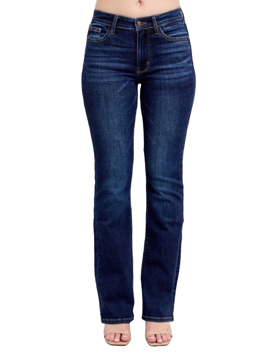 Judy Blue Apparel 0 Judy Blue Mid Rise Dark Wash Bootcut Denim Jeans for Women
