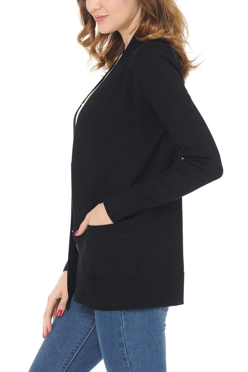 Auliné Collection Apparel Auliné Collection Women's Classic Casual Solid Open Front Sweater Knit Cardigan