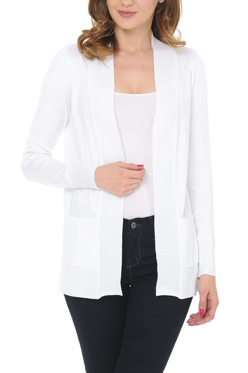 Auliné Collection Apparel Auliné Collection Women's Classic Casual Solid Open Front Sweater Knit Cardigan