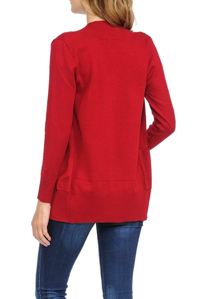 Auliné Collection Apparel Auliné Collection Women's Classic Casual Solid Open Front Sweater Knit Cardigan