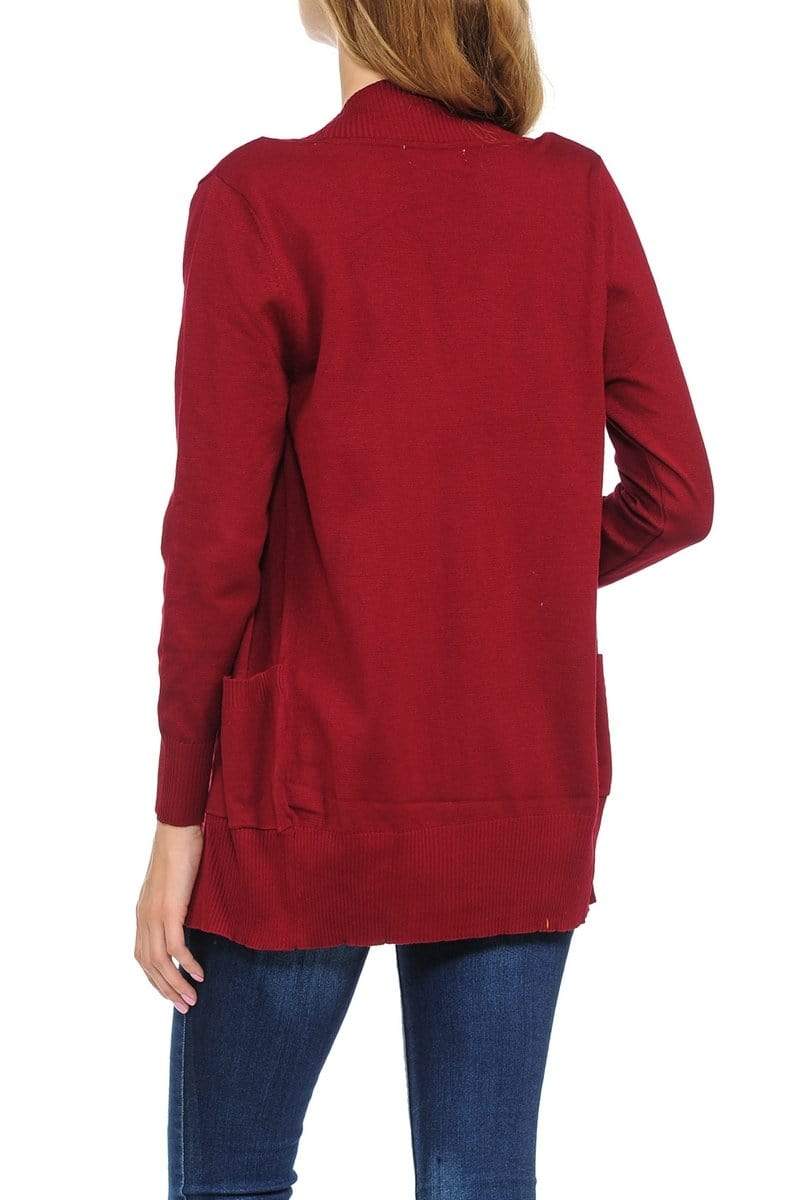 Auliné Collection Apparel Auliné Collection Women's Classic Casual Solid Open Front Sweater Knit Cardigan