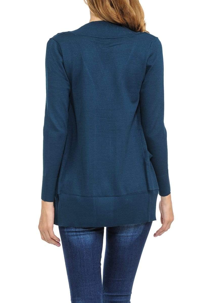 Auliné Collection Apparel Auliné Collection Women's Classic Casual Solid Open Front Sweater Knit Cardigan