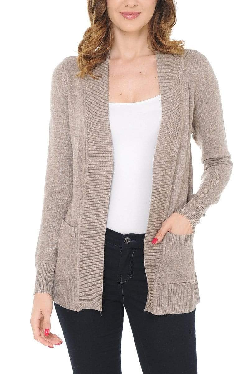 Auliné Collection Apparel Auliné Collection Women's Classic Casual Solid Open Front Sweater Knit Cardigan