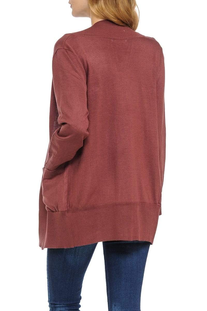 Auliné Collection Apparel Auliné Collection Women's Classic Casual Solid Open Front Sweater Knit Cardigan