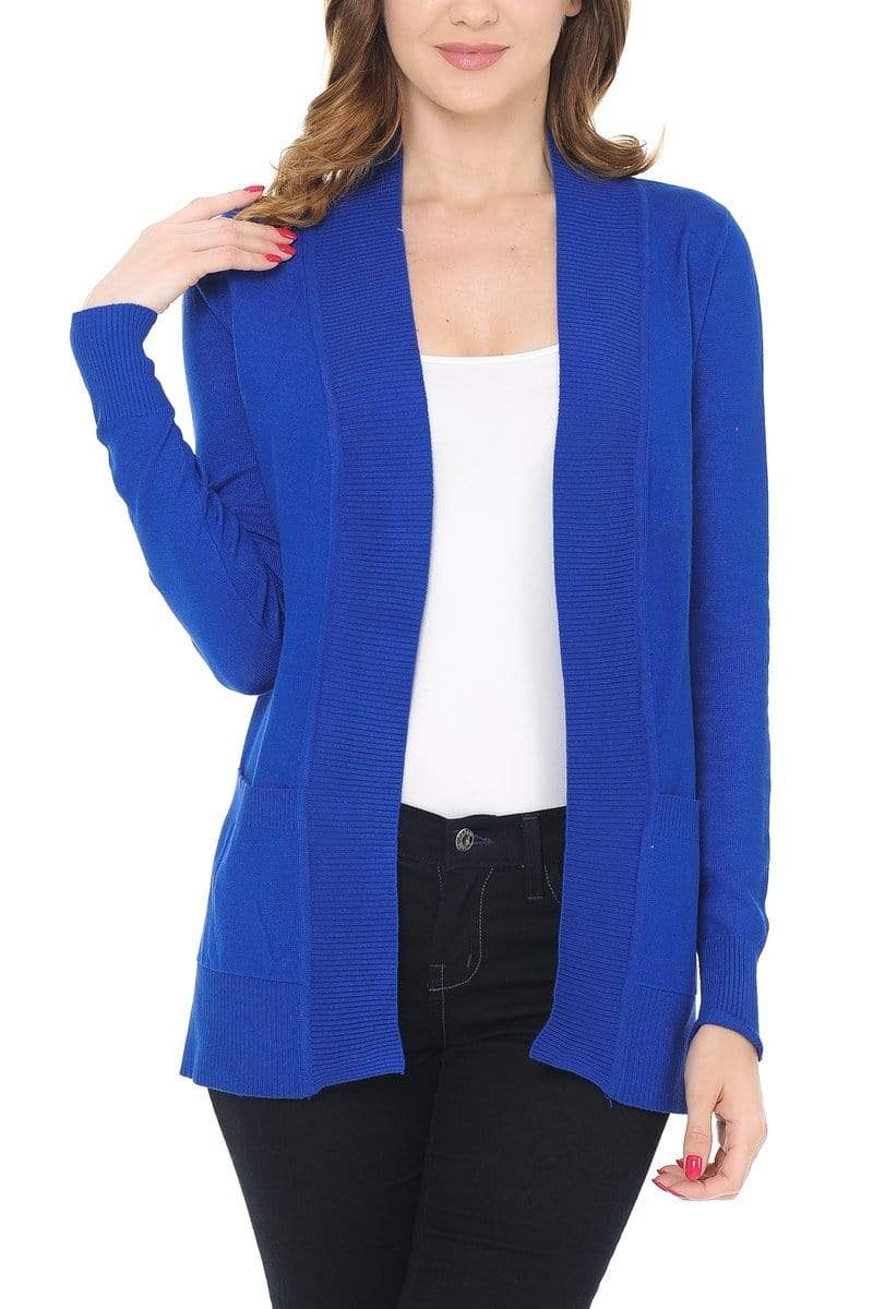 Auliné Collection Apparel Auliné Collection Women's Classic Casual Solid Open Front Sweater Knit Cardigan