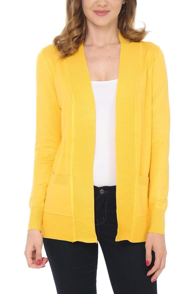 Auliné Collection Apparel Auliné Collection Women's Classic Casual Solid Open Front Sweater Knit Cardigan