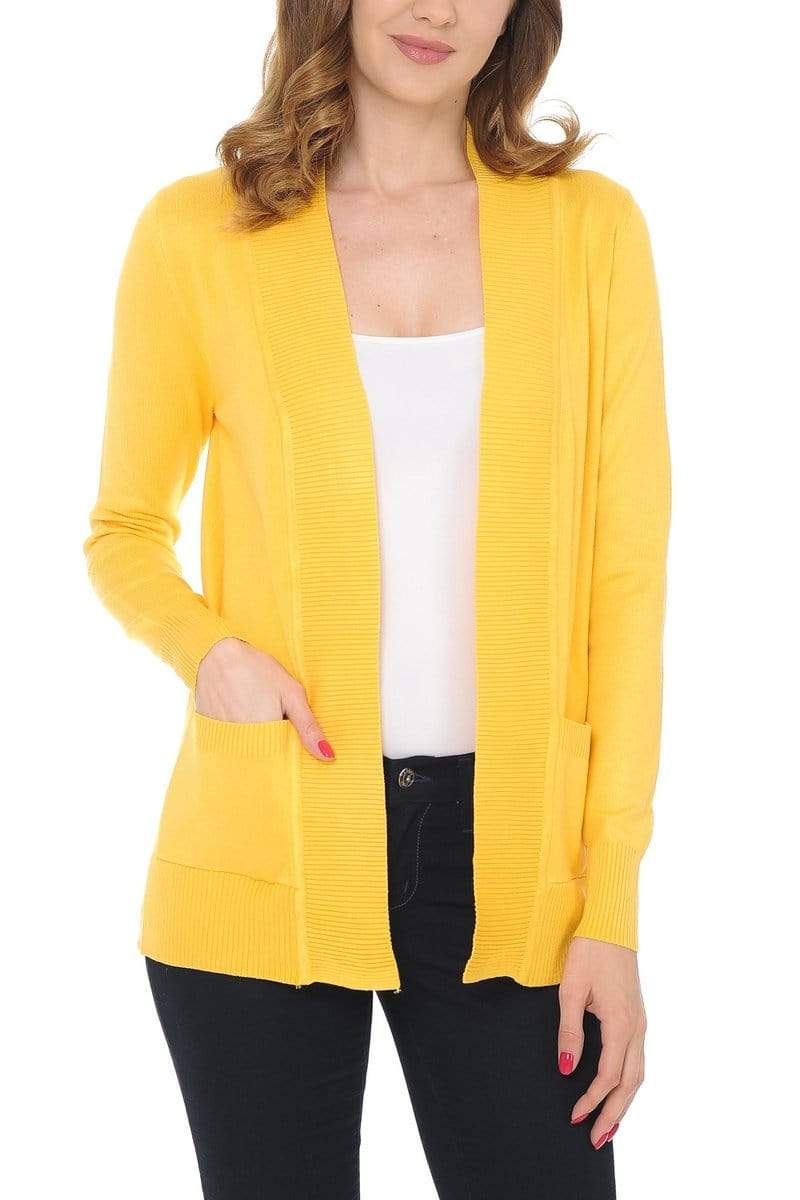 Auliné Collection Apparel Auliné Collection Women's Classic Casual Solid Open Front Sweater Knit Cardigan