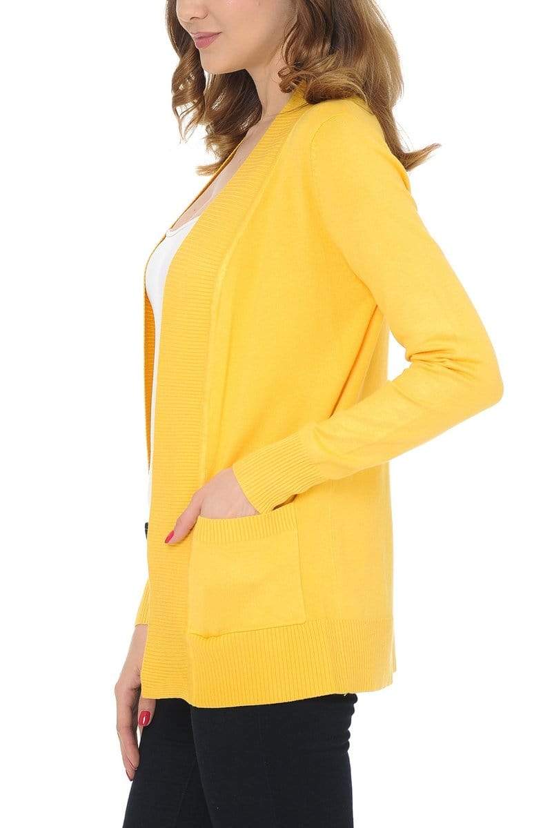 Auliné Collection Apparel Auliné Collection Women's Classic Casual Solid Open Front Sweater Knit Cardigan