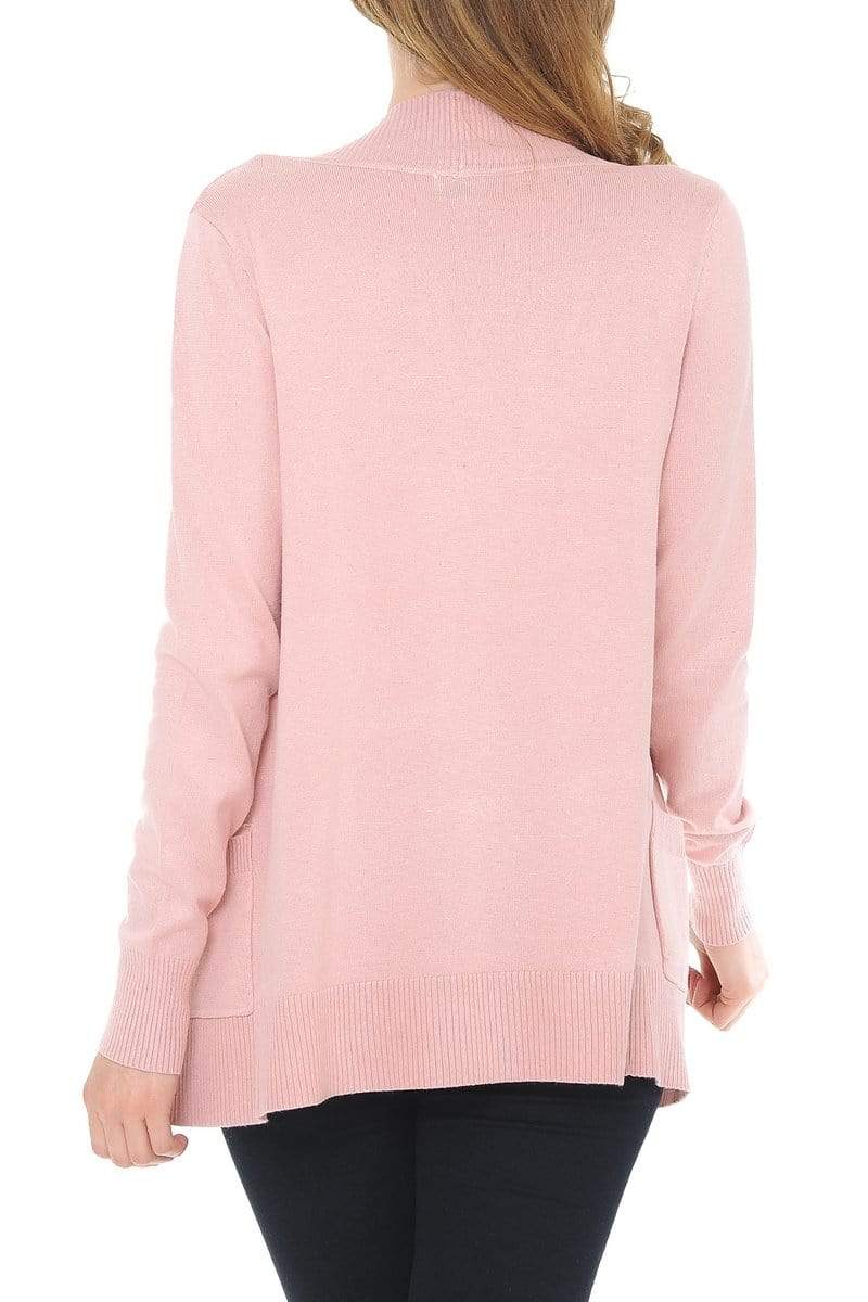 Auliné Collection Apparel Auliné Collection Women's Classic Casual Solid Open Front Sweater Knit Cardigan