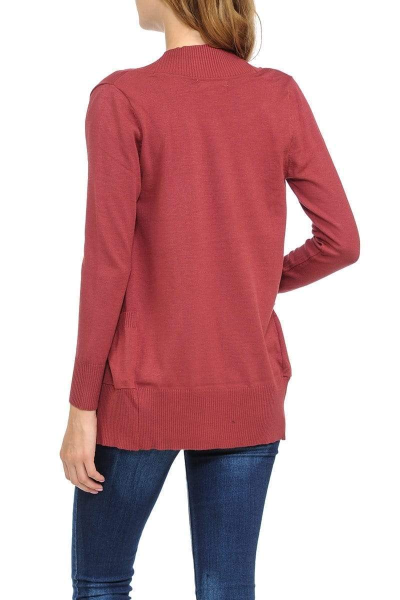 Auliné Collection Apparel Auliné Collection Women's Classic Casual Solid Open Front Sweater Knit Cardigan