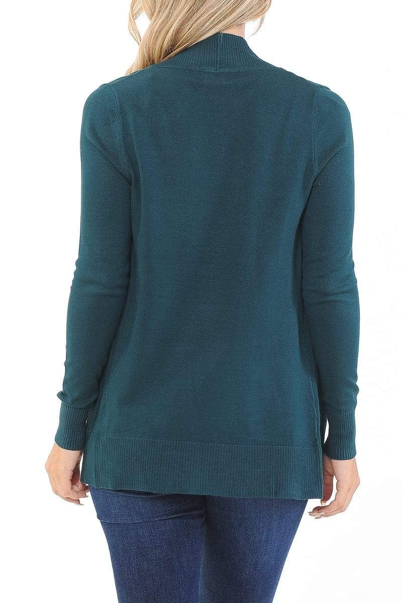 Auliné Collection Apparel Auliné Collection Women's Classic Casual Solid Open Front Sweater Knit Cardigan
