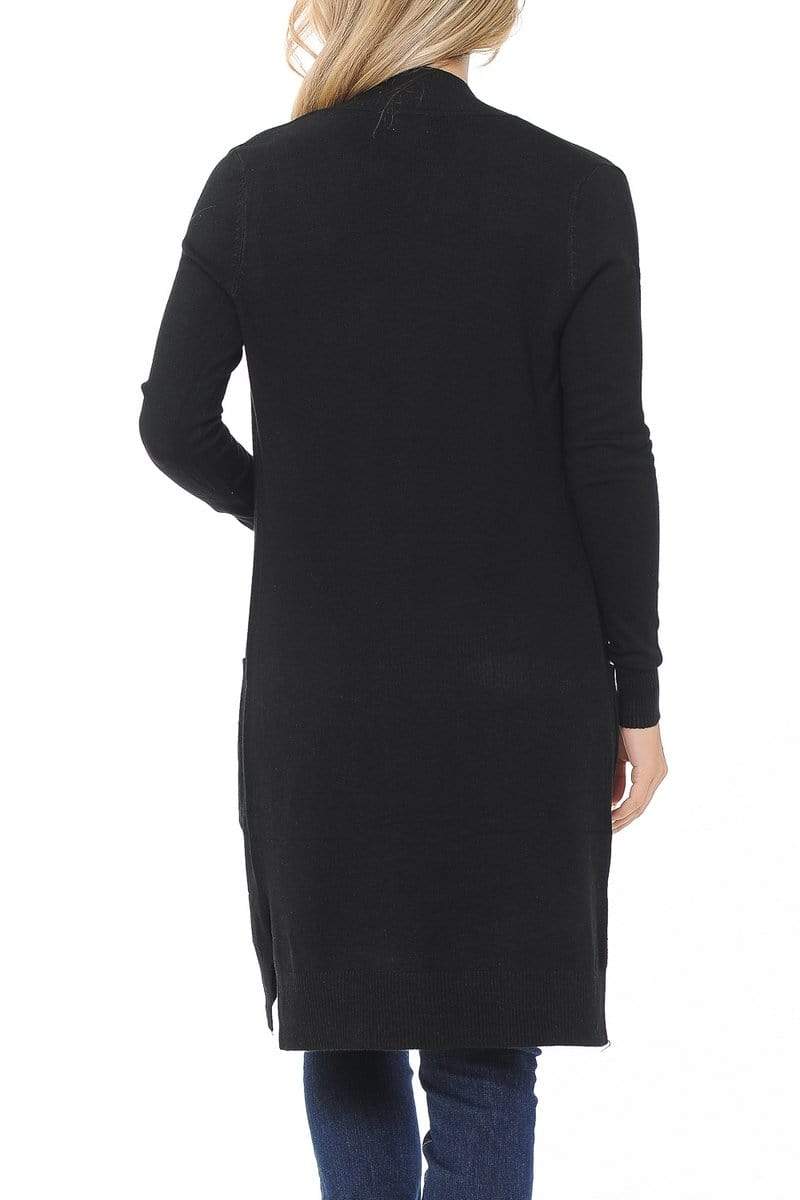 Auliné Collection Apparel Auliné Collection Women's Classic Casual Solid Open Front Sweater Knit Long Cardigan