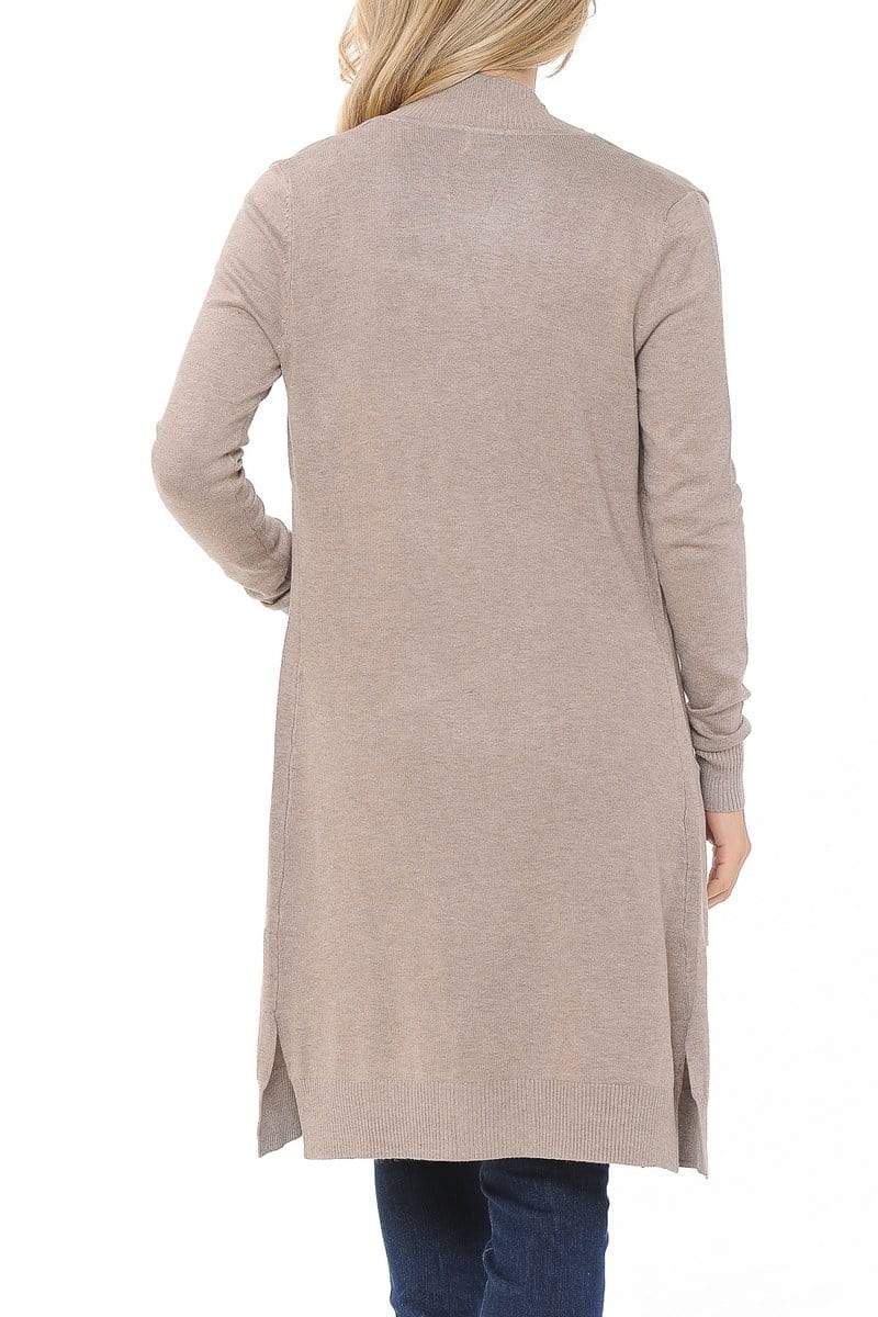 Auliné Collection Apparel Auliné Collection Women's Classic Casual Solid Open Front Sweater Knit Long Cardigan