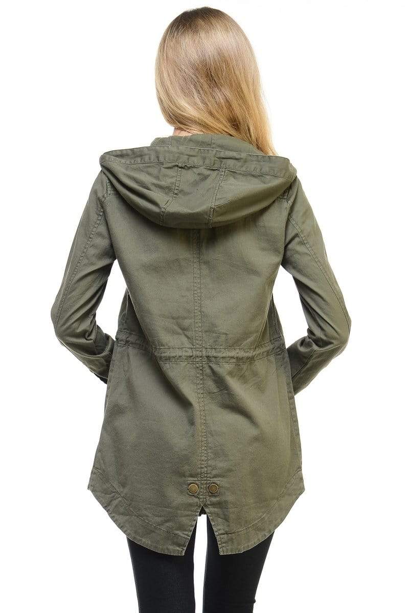 Auliné Collection Apparel Auliné Collection Women's Long Utility Pockets Layering Lightweight Shirt Jacket