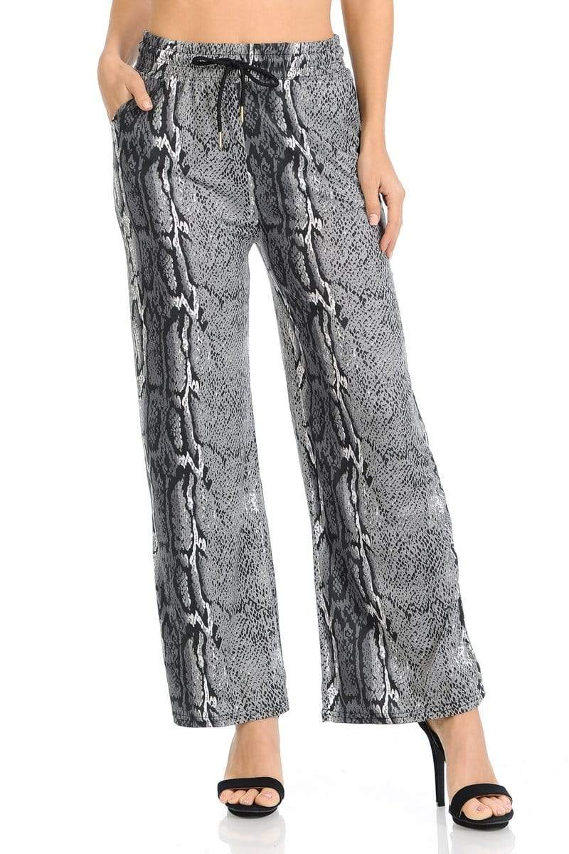Auliné Collection Apparel Auliné Collection Womens High Waisted Loose Wide Leg Drawstring Palazzo Pants