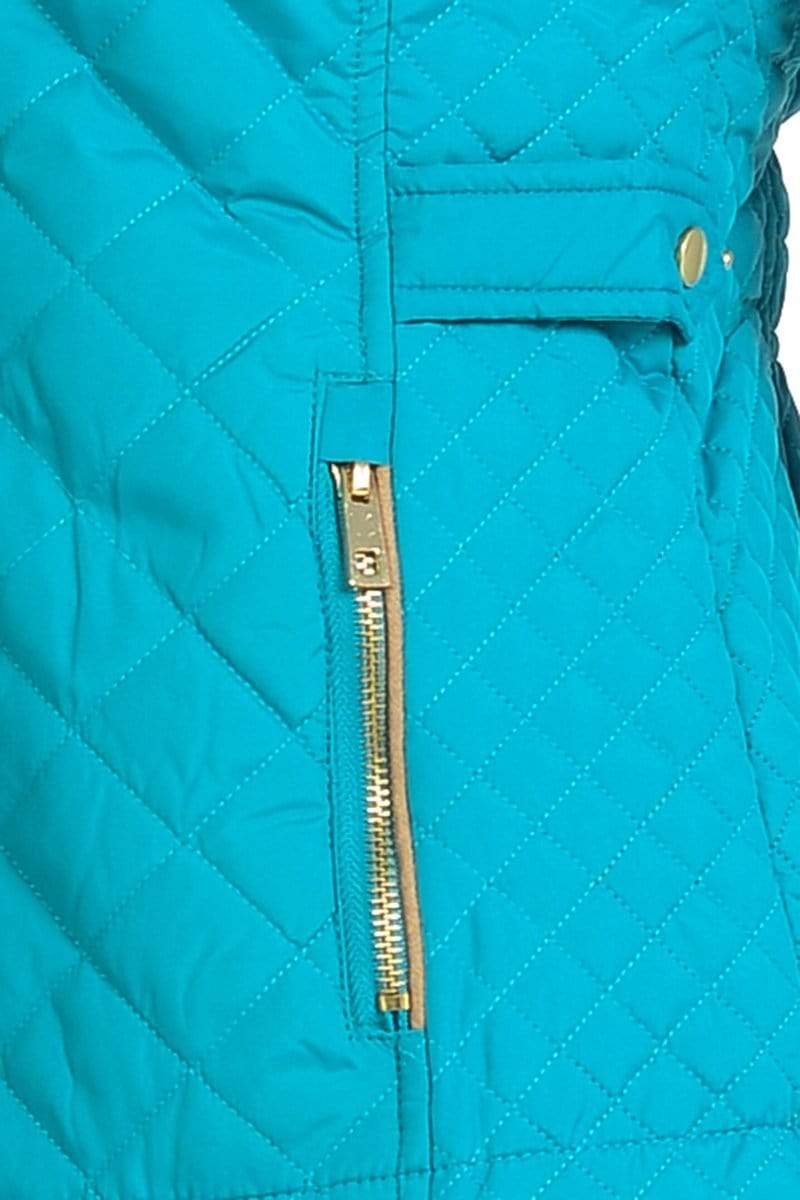 Auliné Collection Apparel Auliné Collection Womens Quilted Zip Up Lightweight Fur Hooded Padding Vest
