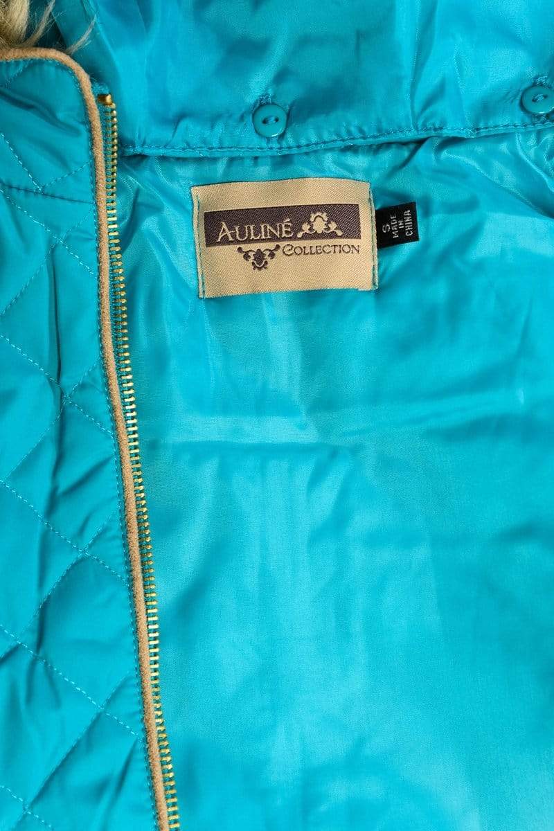 Auliné Collection Apparel Auliné Collection Womens Quilted Zip Up Lightweight Fur Hooded Padding Vest