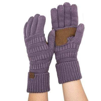 C.C Apparel C.C G20 - Unisex Cable Knit Winter Warm Anti-Slip Touchscreen Texting Gloves