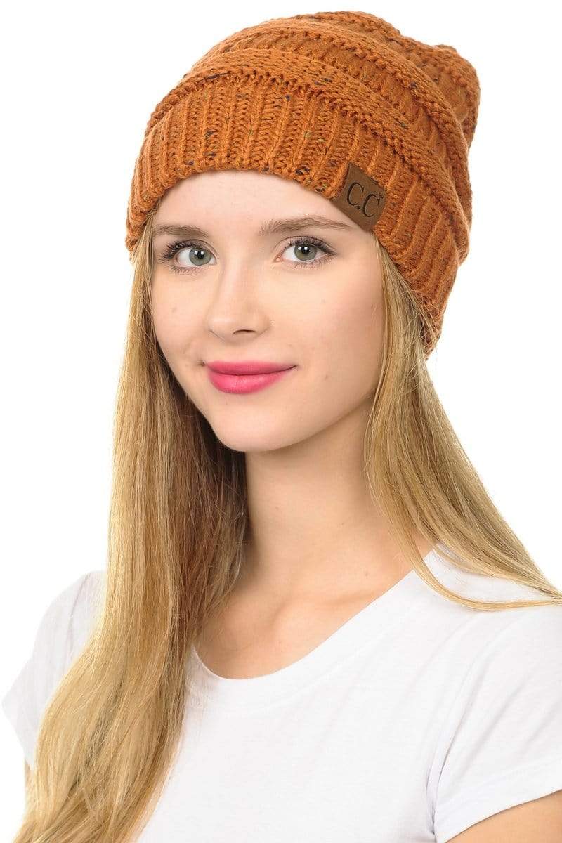 C.C Apparel C.C Hat 33 - Slouchy Thick Warm Cap Hat Skully Confetti Cable Knit Beanie
