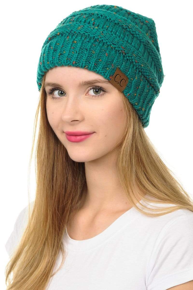 C.C Apparel C.C Hat 33 - Slouchy Thick Warm Cap Hat Skully Confetti Cable Knit Beanie